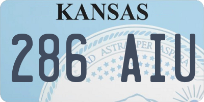 KS license plate 286AIU