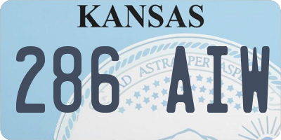 KS license plate 286AIW