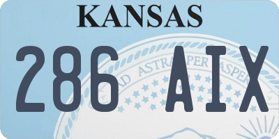 KS license plate 286AIX