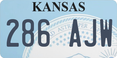 KS license plate 286AJW