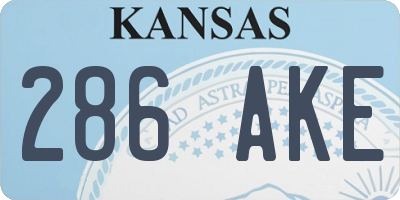 KS license plate 286AKE