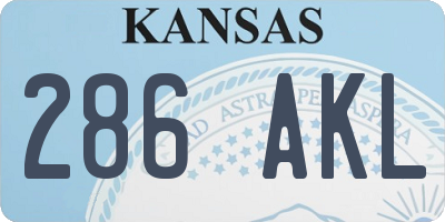KS license plate 286AKL