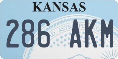 KS license plate 286AKM