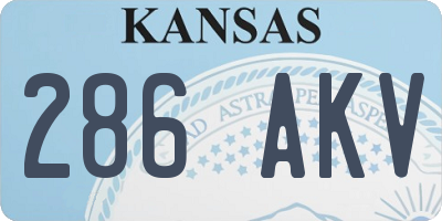 KS license plate 286AKV