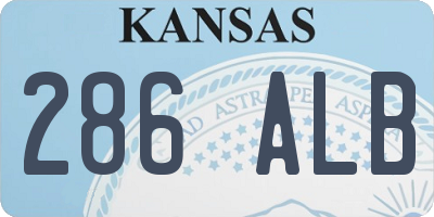KS license plate 286ALB
