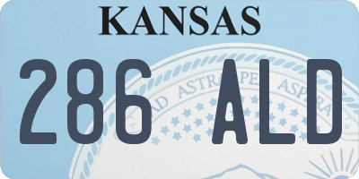 KS license plate 286ALD