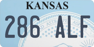 KS license plate 286ALF