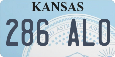 KS license plate 286ALO