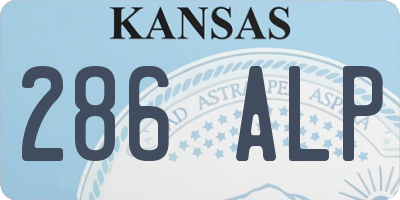 KS license plate 286ALP
