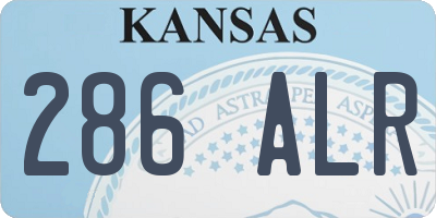 KS license plate 286ALR