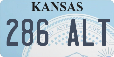 KS license plate 286ALT
