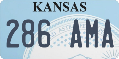 KS license plate 286AMA