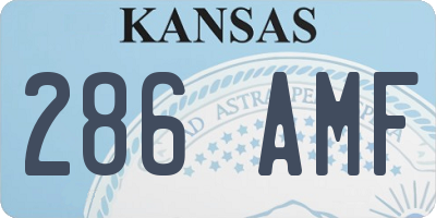 KS license plate 286AMF