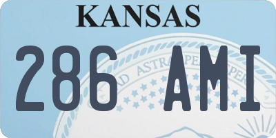 KS license plate 286AMI