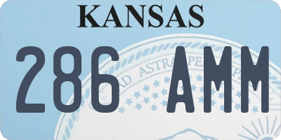 KS license plate 286AMM