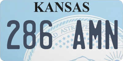 KS license plate 286AMN