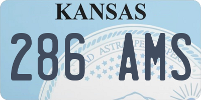 KS license plate 286AMS