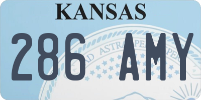 KS license plate 286AMY
