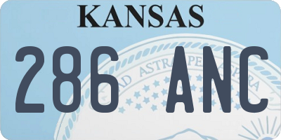 KS license plate 286ANC