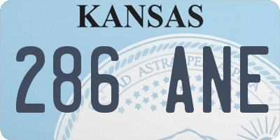 KS license plate 286ANE