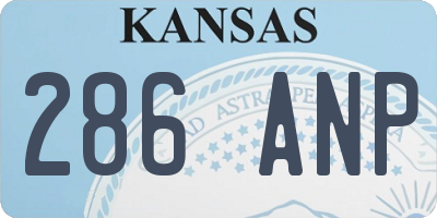 KS license plate 286ANP