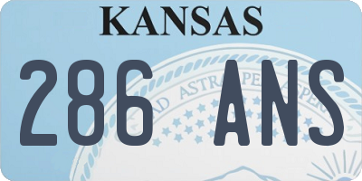 KS license plate 286ANS
