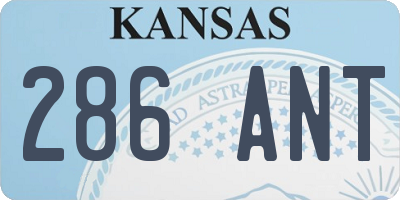 KS license plate 286ANT