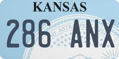 KS license plate 286ANX