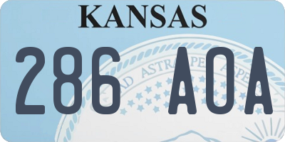 KS license plate 286AOA