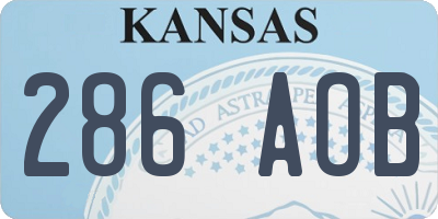 KS license plate 286AOB