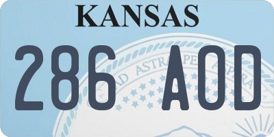 KS license plate 286AOD