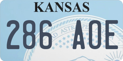 KS license plate 286AOE