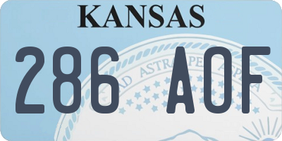 KS license plate 286AOF