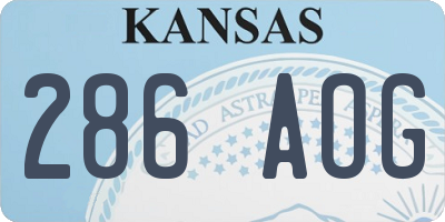 KS license plate 286AOG