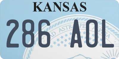 KS license plate 286AOL