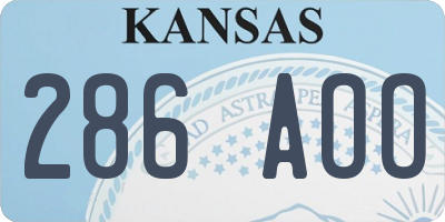 KS license plate 286AOO