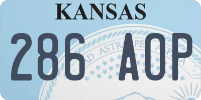 KS license plate 286AOP
