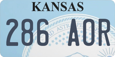 KS license plate 286AOR