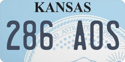 KS license plate 286AOS