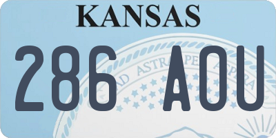 KS license plate 286AOU
