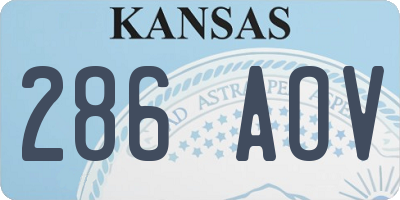 KS license plate 286AOV