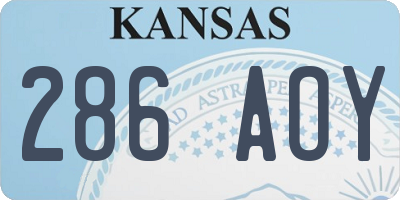 KS license plate 286AOY
