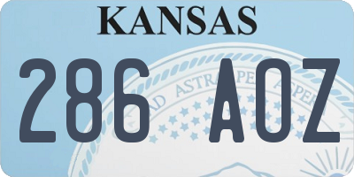 KS license plate 286AOZ