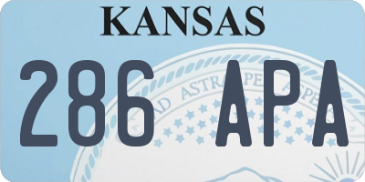 KS license plate 286APA