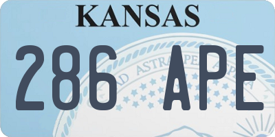 KS license plate 286APE