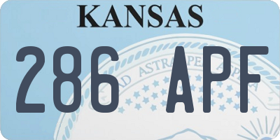 KS license plate 286APF