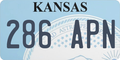KS license plate 286APN