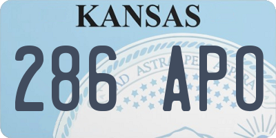KS license plate 286APO