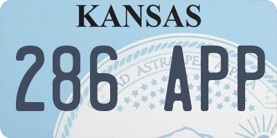 KS license plate 286APP