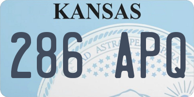 KS license plate 286APQ